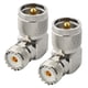 thumbnail image 3 of Conector UHF macho a UHF hembra SO239, conector PL259 en ángulo recto, conector PL259, conector UHF en ángulo, conector de cable coaxial en forma de L, adaptador de antena UHF de 90 grados, paquete de, 3 of 5