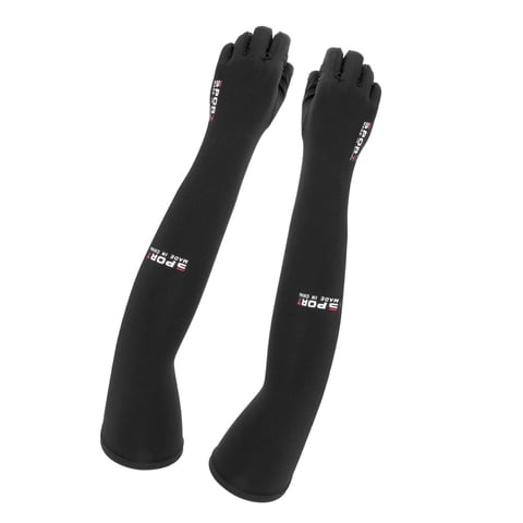 Ioensy - Refrigeración Mangas De Brazo Guantes Sin Dedos Tatuaje Cubrir Pesca Al Aire Libre Negro