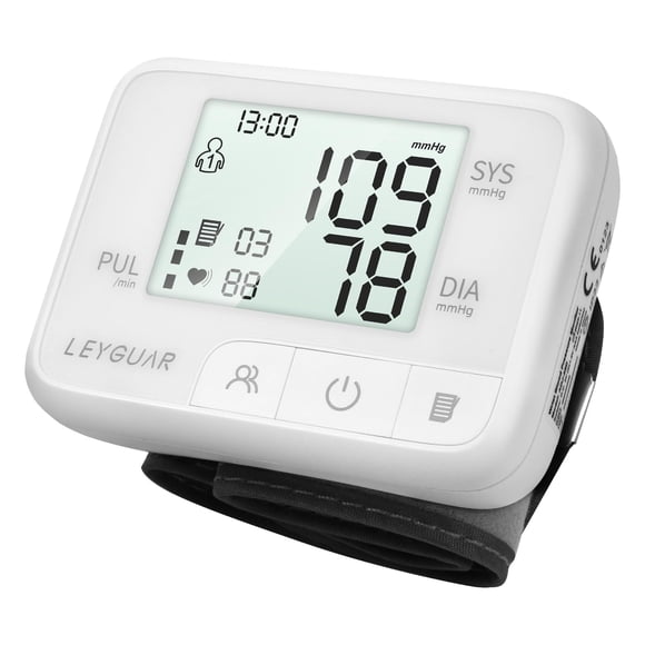 Monitor de presión arterial de muñeca LEYGUAR con brazalete ajustable