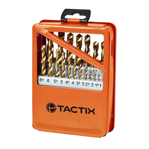 Tactix - Set De Brocas Metricas Hss De Titanio 19 Piezas