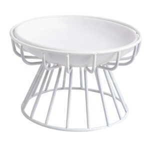 Ioensy - Cuenco Elevado Para Comedero De Gatos, Plato De Cerámica, Estante De Hierro, Base Estable Y Resistente Para Cachorros Estilo A