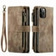 thumbnail image 1 of 1pc Suede Vintage Leather Phone Cover, Wallet License Card Slot Magnetic Buckle Zipper Pocket Bracket Flip Cover Phone Protective Case For IPhone14/14Plus/14Pro/14Pro Max ,iPhone13/13Pro/13Pro Max ,iP, 1 of 3