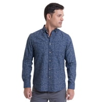 Kotting - Camisa Oxford Estampada Azul Marino Azul Marino 4Xl