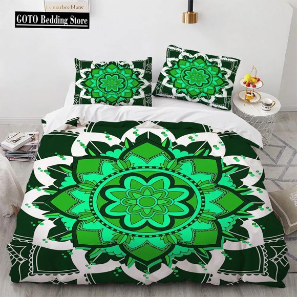 x353 Bed SheetsBoho x Beddings Mandala Ded Cover Sets Home Bedding Set Size Bamboo Fiber High-quality Bed Linen For Bed Linen 3-Piece Bedding Set (1 Duvet Cover + 2 Pillow Shams) nj353