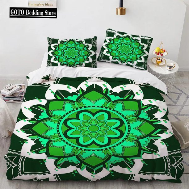 x353 Bed SheetsBoho x Beddings Mandala Ded Cover Sets Home Bedding Set Size Bamboo Fiber High-quality Bed Linen For Bed Linen 3-Piece Bedding Set (1 Duvet Cover + 2 Pillow Shams) nj353