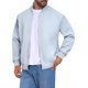 thumbnail image 4 of INSPIRE CHIC Chaqueta Bomber para Hombre Otoño Abrigo Cremallera Completa Puños Acanalados Chaqueta de Béisbol M Gris, 4 of 6