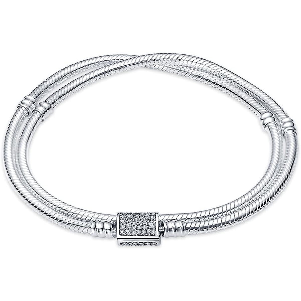 Pulsera Kunsir Plata 925 Doble Cadena Snake