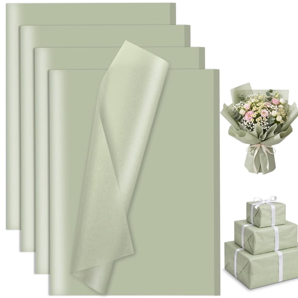Papel de seda woric 80 hojas 36 × 25 cm verde salvia