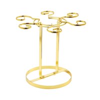 Magideal - 1 Uds. Estante Para Secar Copas De Vino, Soporte Para Copas De Vino Con 6 Ganchos, Organizador De Tazas De Acero Inoxidable Para Armario, Hogar,