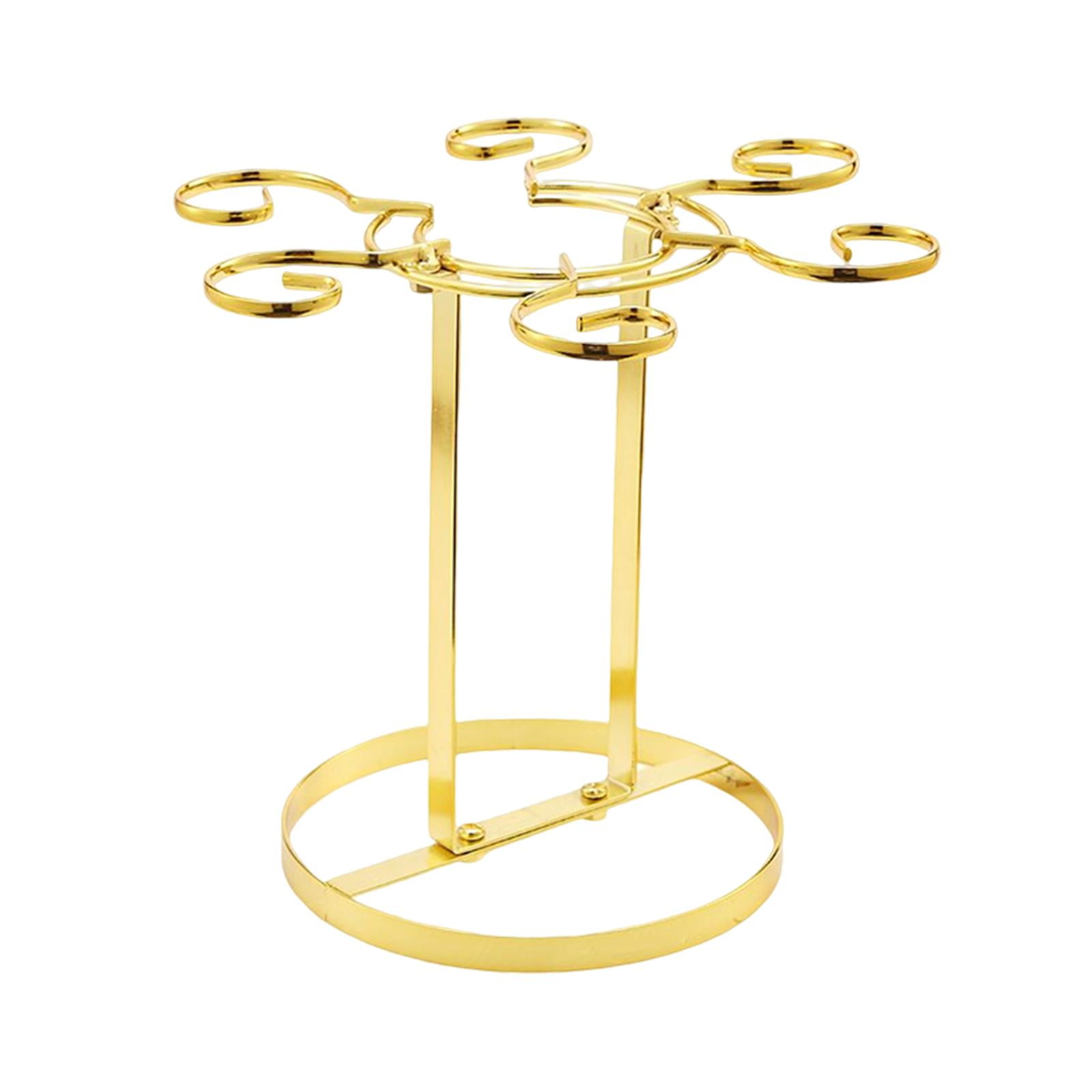 Magideal - 1 Uds. Estante Para Secar Copas De Vino, Soporte Para Copas De Vino Con 6 Ganchos, Organizador De Tazas De Acero Inoxidable Para Armario, Hogar,