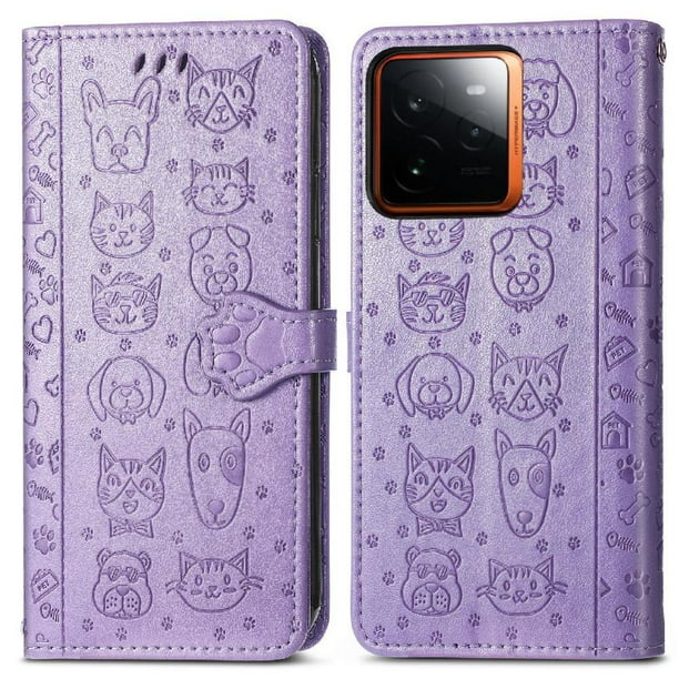 Funda Cartera FOXDOCK para Realme GT 7 Pro , Flip PU con Relieve de Gatos y Perros, Tarjetero y Soporte