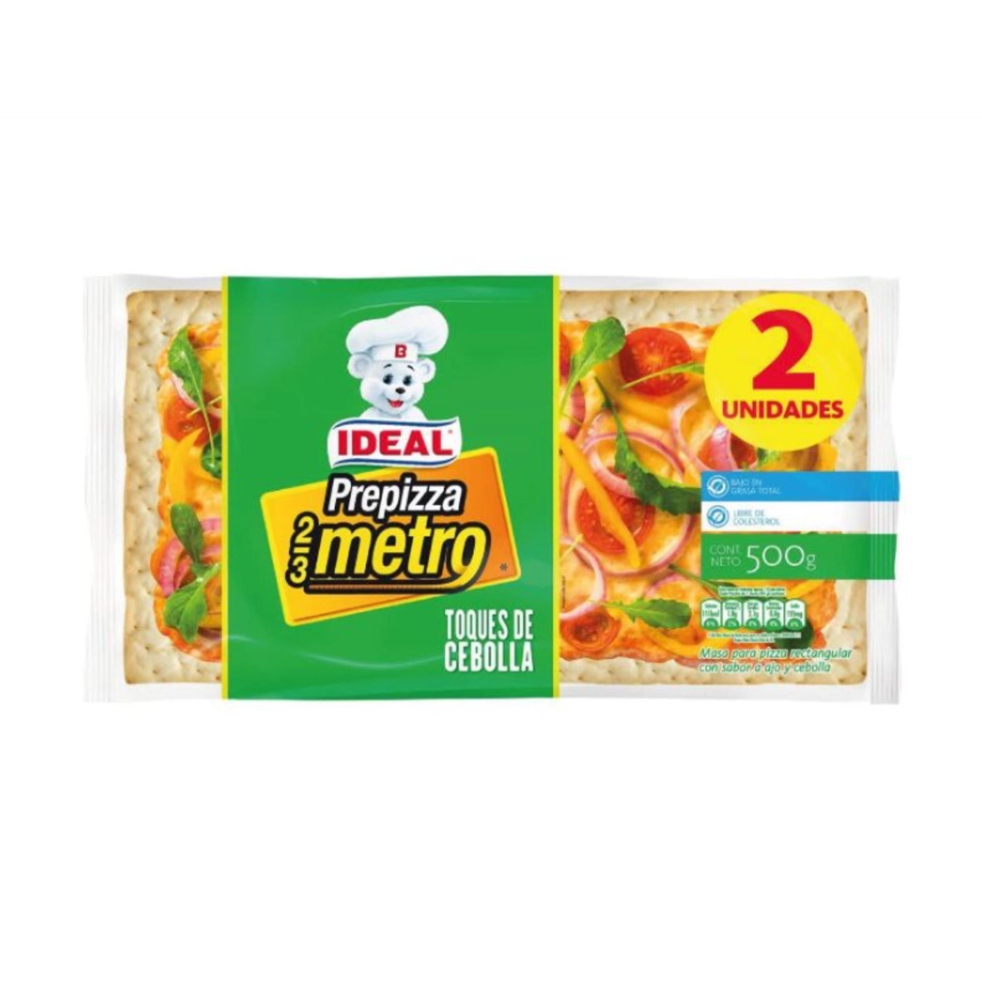 Masa Para Pizza Toques De Cebolla Rectangular 2 Un 500 gr Ideal