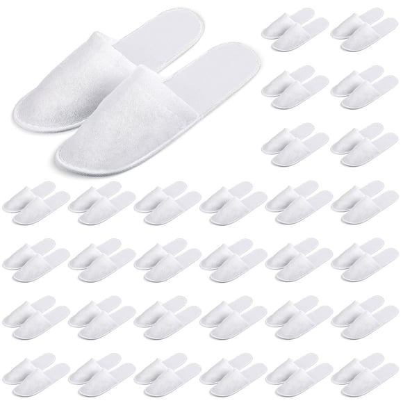 Zapatillas desechables SATINIOR, 30 pares, tela polar blanca
