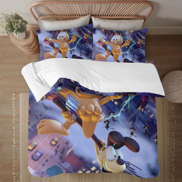 Garfield 3-Piece Bedding Set For Kids Boys Girls Adult Cartoon Warm Cute Fashion Holiday Present Gift Bed Sheets