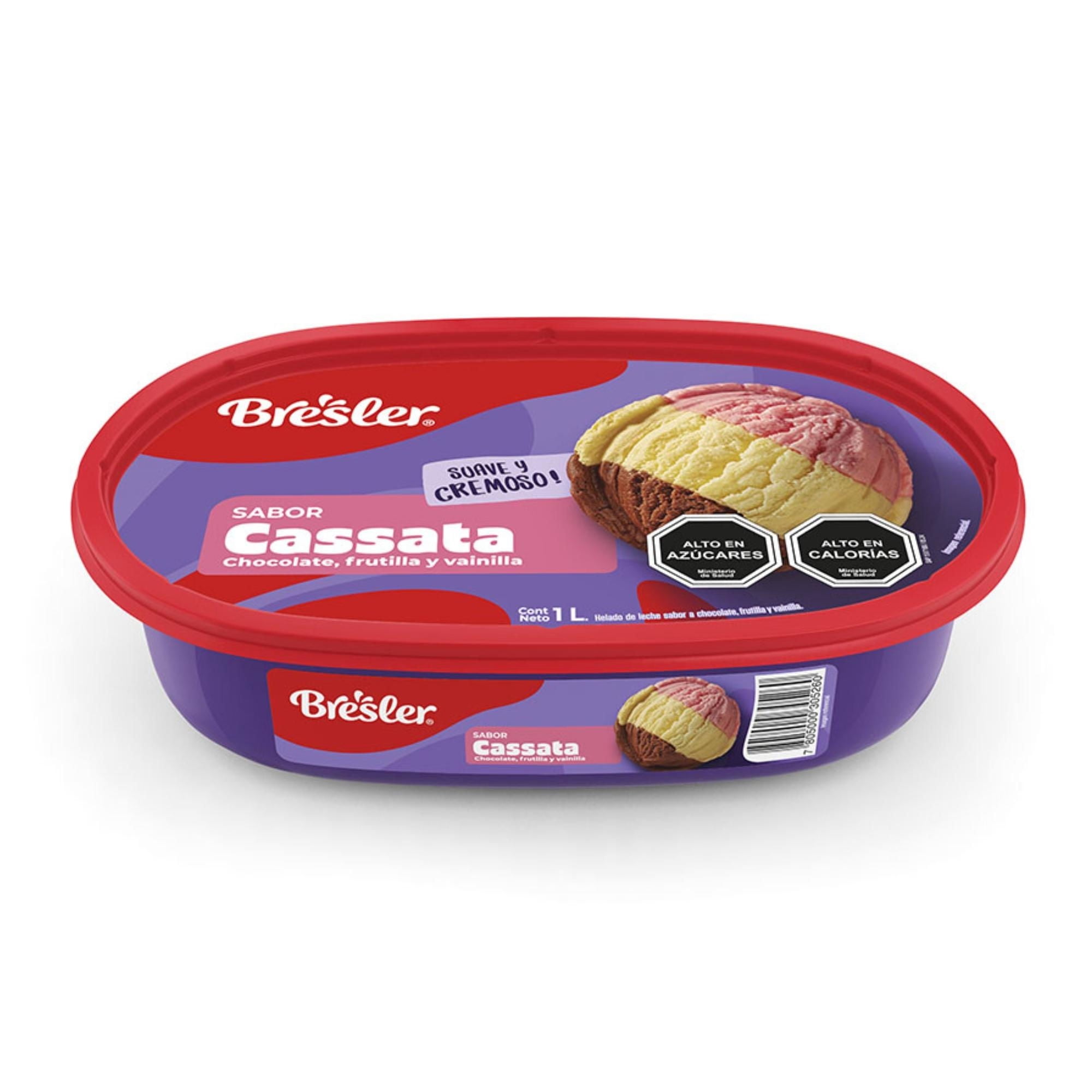 Helado Trisabor Chocolate, Frutilla y Vainilla Cassata, 1 L