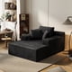 thumbnail image 1 of 64.96-inch Indoor Recliner, Extra Large Upholstered Sofa Bed, Modern Deep-Seat Sofa, Comfortable Corduroy Sleep Bed, Suitable for Living Room and Bedroom, No Assembly Required (Black), 1 of 3