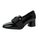 thumbnail image 1 of Zapatos De Tacón Grueso Bajo Para Mujer Punta Cuadrada De Moda Para Fiesta De Boda De Ocio 38 Negro.., 1 of 3