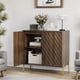 thumbnail image 3 of Sideboard buffet with storage, Mid-century modern style storage cabinets, Walnut sideboard for living room, Dining room, Entryway, Hallway, Kitchen, 3 of 3