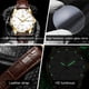 thumbnail image 4 of Reloj OLEVS de cuero marrón dorado impermeable para hombre, 4 of 9