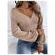 thumbnail image 4 of Sweater Mujer Tejido Canalé Manga Farol Unicolor, 4 of 6