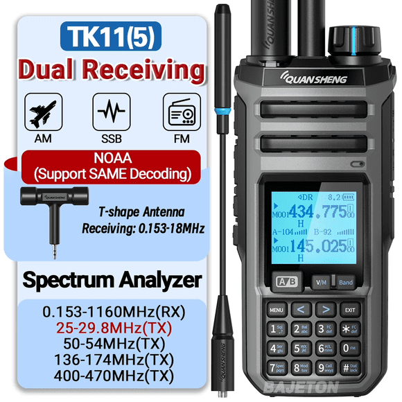 Quansheng TK11-5 Walkie Talkie Portátil Profissional UHF 16 Canais