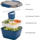 thumbnail image 2 of Recipiente para ensalada para llevar, 1,48 m (52 oz) con 3 compartimentos, ideal para aderezos y refrigerios, para hombres y mujeres., 2 of 7