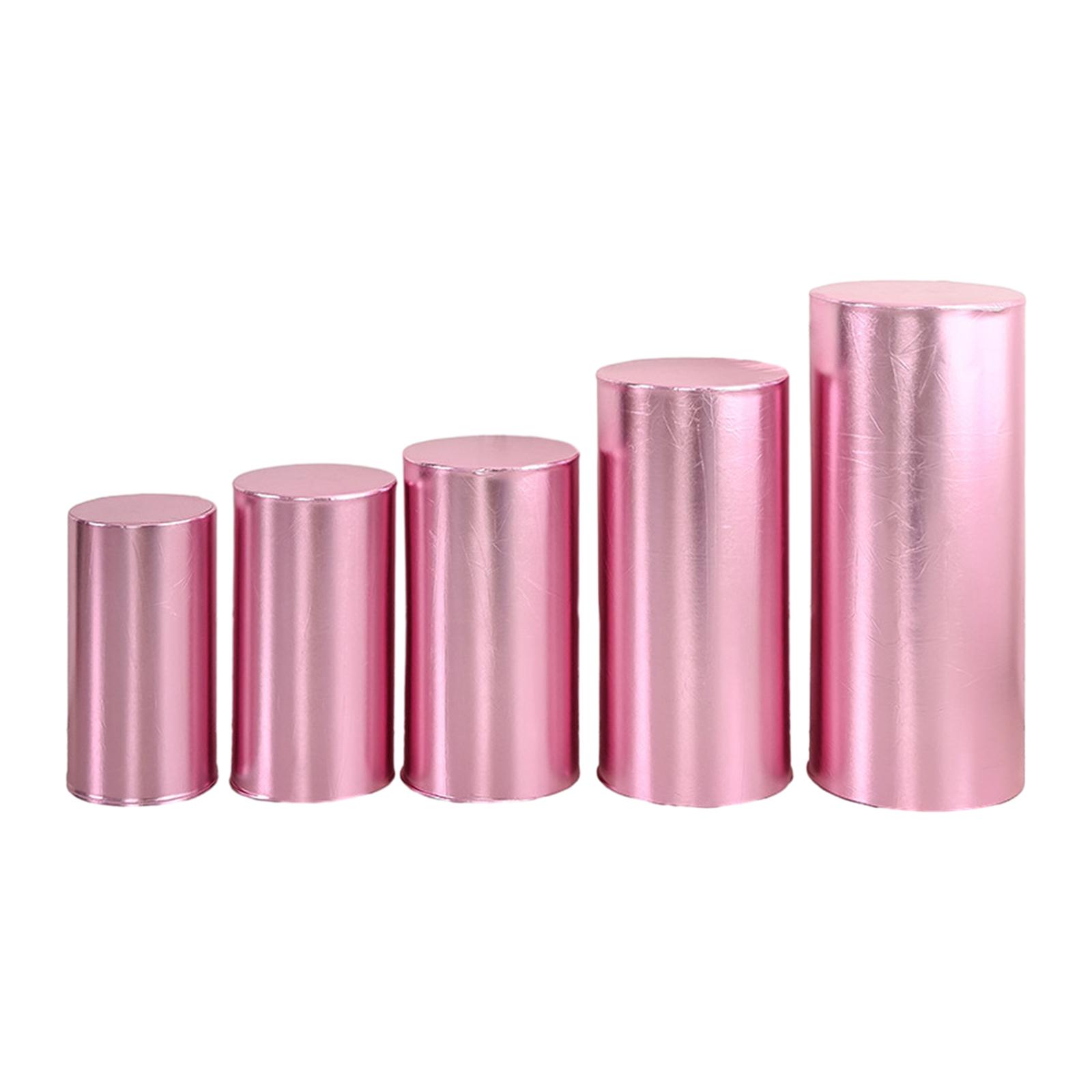 Magideal - 5X Cubiertas De Pedestal Cilíndrico Cubiertas De Soporte De Zócalo Cilíndrico Cubiertas De Zócalo Cilíndrico De Decoración Para Cumpleaños, Acción De Rosa