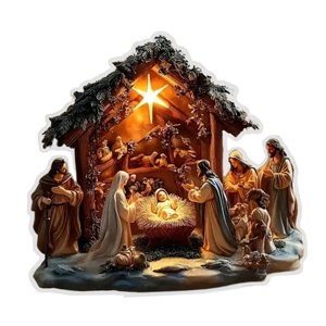 Bothyi - Placa Acrílica Para Repisa De Chimenea, Letrero Navideño Plano Bidimensional Para Belén