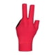 thumbnail image 4 of Guante de billar de 3 dedos, guante deportivo antideslizante para mano izquierda, cómodo guante de taco de billar para juegos, práctica en interiores rojo, 4 of 5