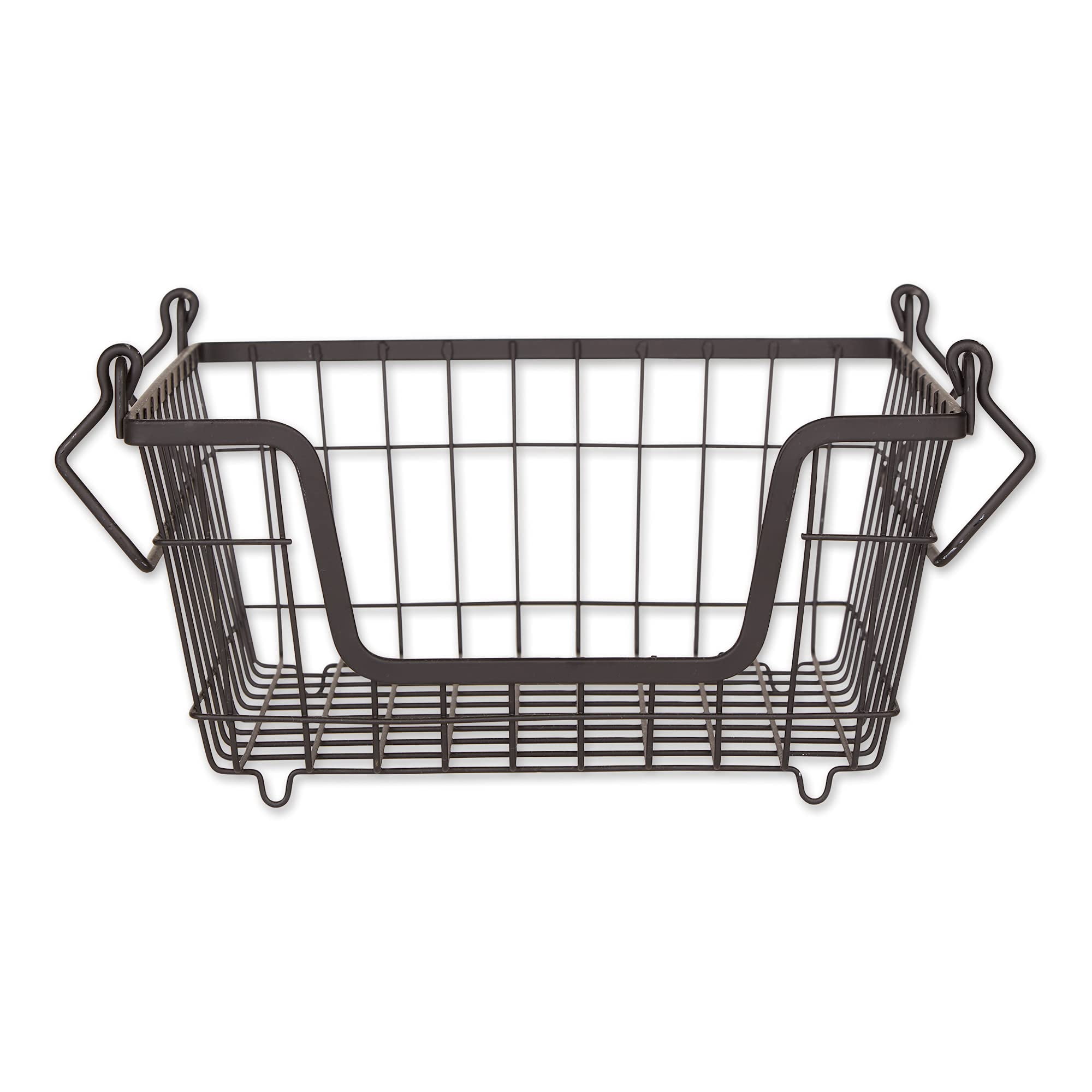 Caja Organizadora Apilable De Malla Metálica Dii 28 X 28 X 15 Cm Negra