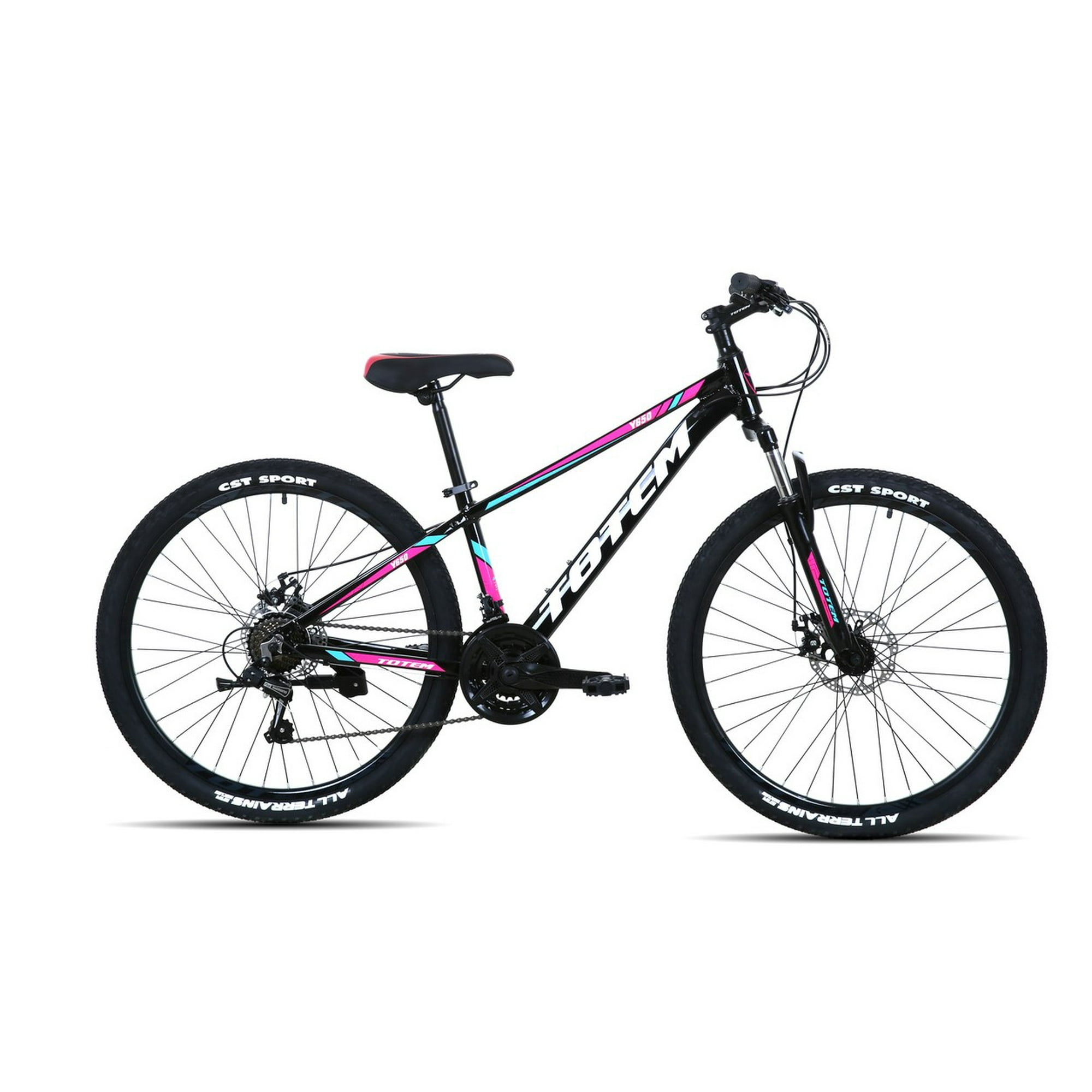 Bicicleta Totem Mtb Aro 26 Modelo Y650 Negro Rosa