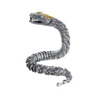 Magideal - Colección De Pulseras De Dragón, Joyería De Esqueleto De Dragón, Eslabones Tridimensionales 22Cm