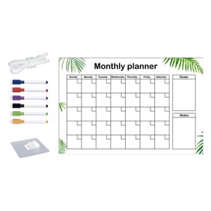 Magideal - Pizarra Acrílica De Borrado En Seco, Pizarra Blanca Con Pegatinas De Calendario, Planificador De Pizarra Borrable, Tabla De Planificación Semanal Para Estilo F