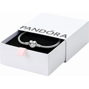 Pulsera Pandora Moments Plata Esterlina Cadena De Serpiente Cierre Corazón 7.5 Pulgadas