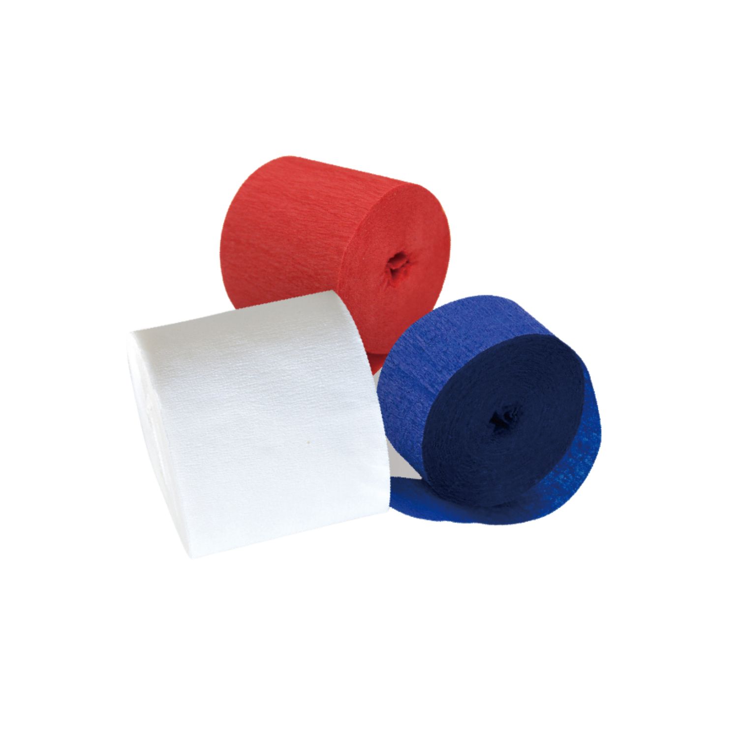 Genérico - Feston Papel 5Cm 16 Metros Blanco Rojo Azul 3 Pzas