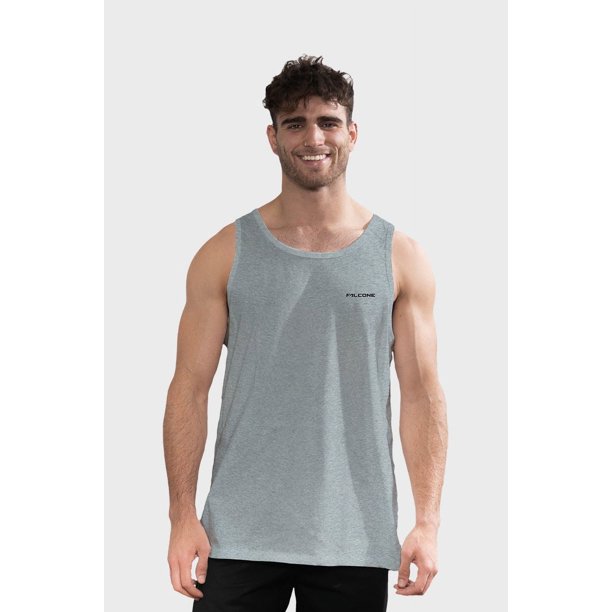 Polera Orgánica Sin Mangas Classic Gris Melange Hombre Falcone
