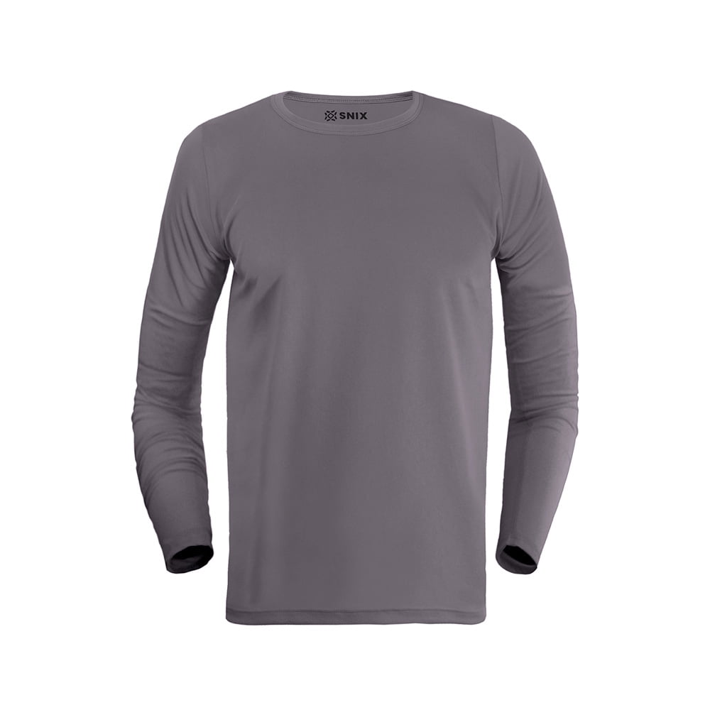 Snix - Polera Deportiva Infantil Dry Fit Manga Larga Gris Talla 12