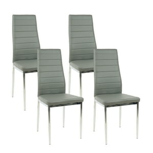 Klik Muebles - Pack De 4 Sillas Dining Liana Con Patas Cromadas - Gris