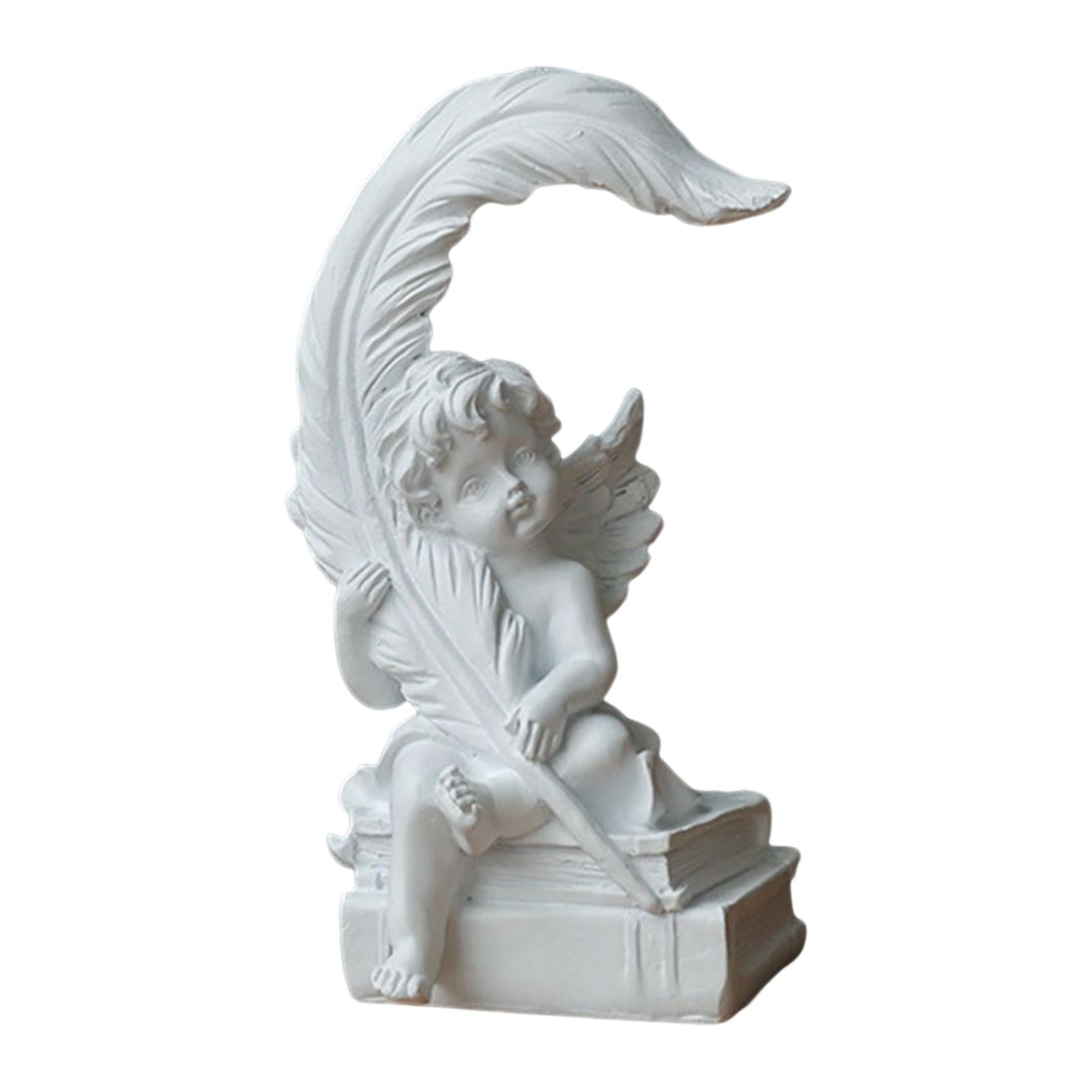 Magideal - Figuras De Querubines Colección De Estatuas De Jardín Escultura En Ángulo Estatua De Ángel Adorable Para Centros De Mesa De Comedor Adorno Para Bien