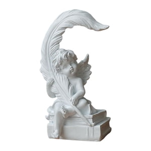 Magideal - Figuras De Querubines Colección De Estatuas De Jardín Escultura En Ángulo Estatua De Ángel Adorable Para Centros De Mesa De Comedor Adorno Para Bien