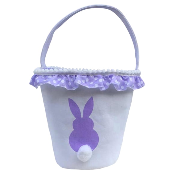Canvas Easter Bunny Basket Tote Bag Regalo Juguetes Para Festival Caza Caramelo Púrpura