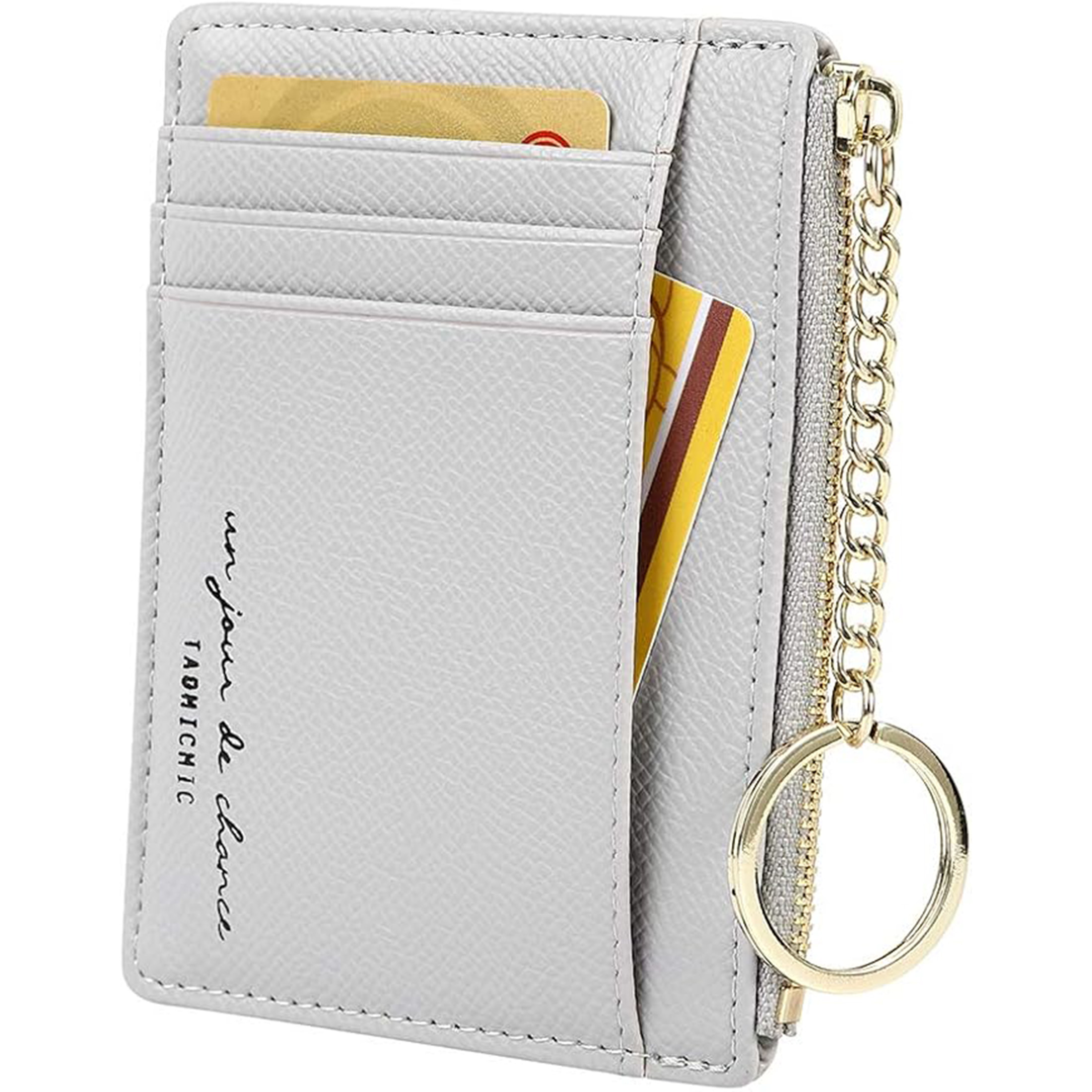 Veat00L - Bolsa De Tarjetas De Bolsillo Para 8 Tarjetas, Minimalista, Billetera De Diseño Ultradelgado, Con Llavero