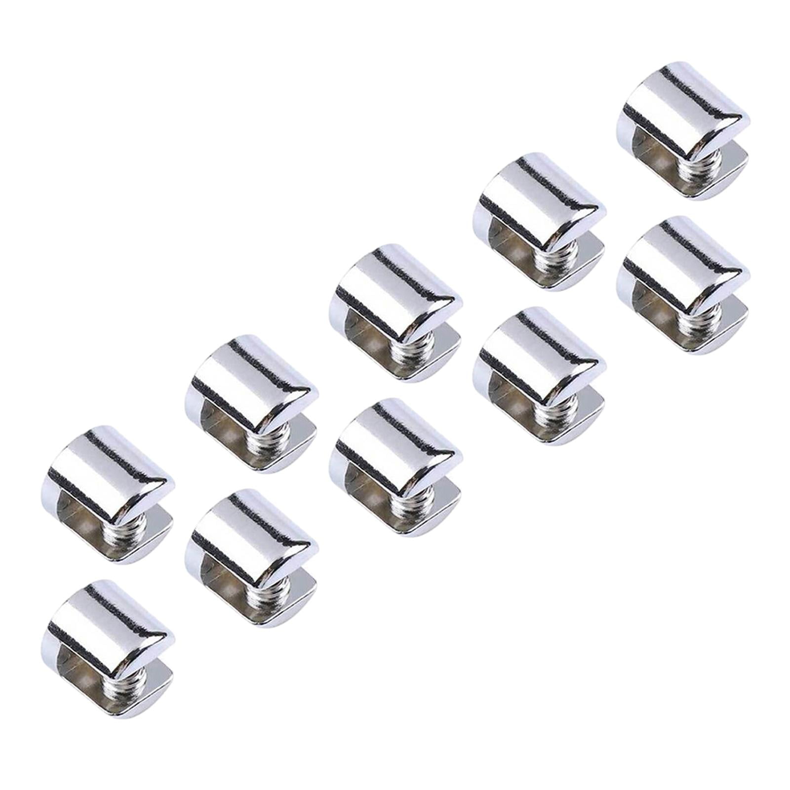 Bothyi - 10x Soportes Para Estantes De Vidrio Abrazaderas Soporte De Fijación De Vidrio Clip Abrazadera De Vidrio De Metal