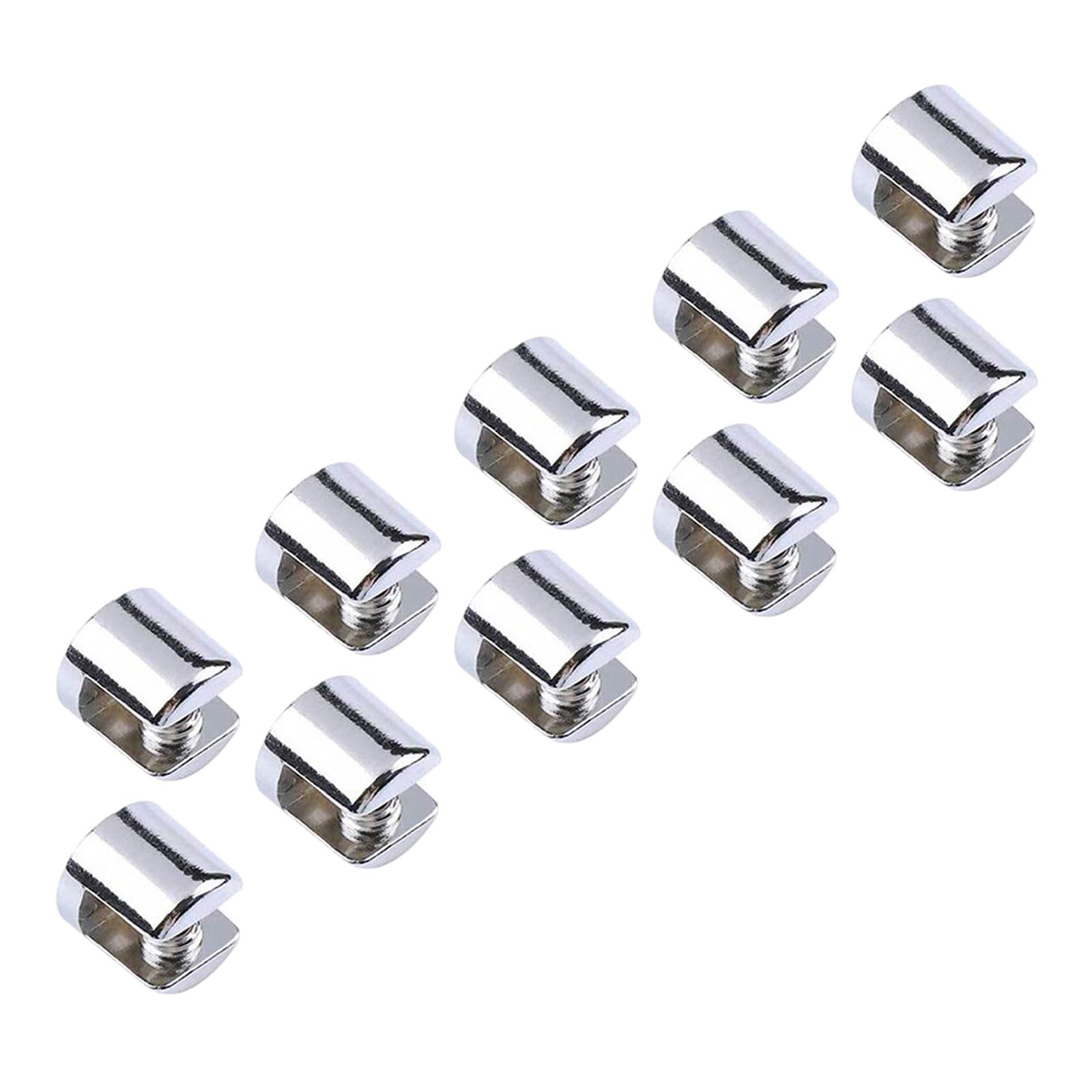 Bothyi - 10X Soportes Para Estantes De Vidrio Abrazaderas Soporte De Fijación De Vidrio Clip Abrazadera De Vidrio De Metal