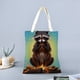 thumbnail image 2 of Mapache Bolso de tela con estampado de lienzo para mujer, bolsa de compras reutilizable y estética, con cremallera interior, regalo para mujer, 35 × 40 cm., 2 of 6