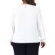 thumbnail image 3 of Agnes Orinda Conjuntos de Halloween Blusas de Talla Grande para Mujeres Cuello Redondo Plisado Trabajo Oficina Mangas Largas Camisas 4X Blanco, 3 of 5