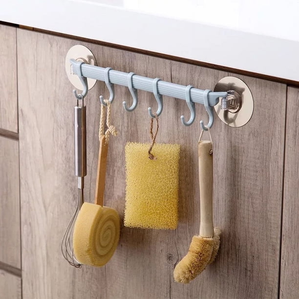 Organize Your Bathroom and Kitchen with 1pc Traceless 6 Linked Hook - Perfect for Small Items, Sticky and Great for Towel Storage!