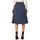 thumbnail image 3 of INSPIRE CHIC Falda Midi de Pana de Cintura Alta para Mujer, Línea A, con Botones al Frente, Plisada, con Cinturón y Bolsillos, Azul Oscuro L, 3 of 6