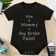 thumbnail image 1 of Baby Girls And Boys Cute "Me+Mommy=One Broke Daddy" Short Sleeve Onesie Clothes For Summer, 1 of 5