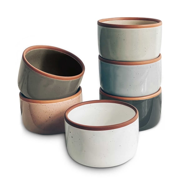 Juego De 6 Fuentes Para Hornear Ramekins Ceramic 240 Ml Aptas Para Horno